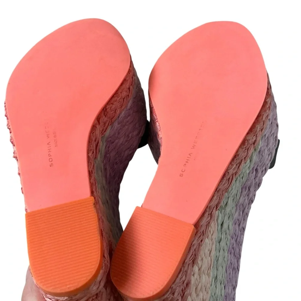 Sophia Webster Lucita MALIBU wedge sandals pastel multicolor size 40 espadrille